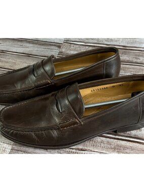 Santoni of Italy Penny leather Loafers size 8.5 color brown